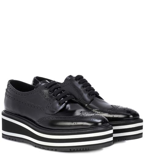 prada brogue 1.5 inch|Shop Prada Brogue Leather Platform Shoes .